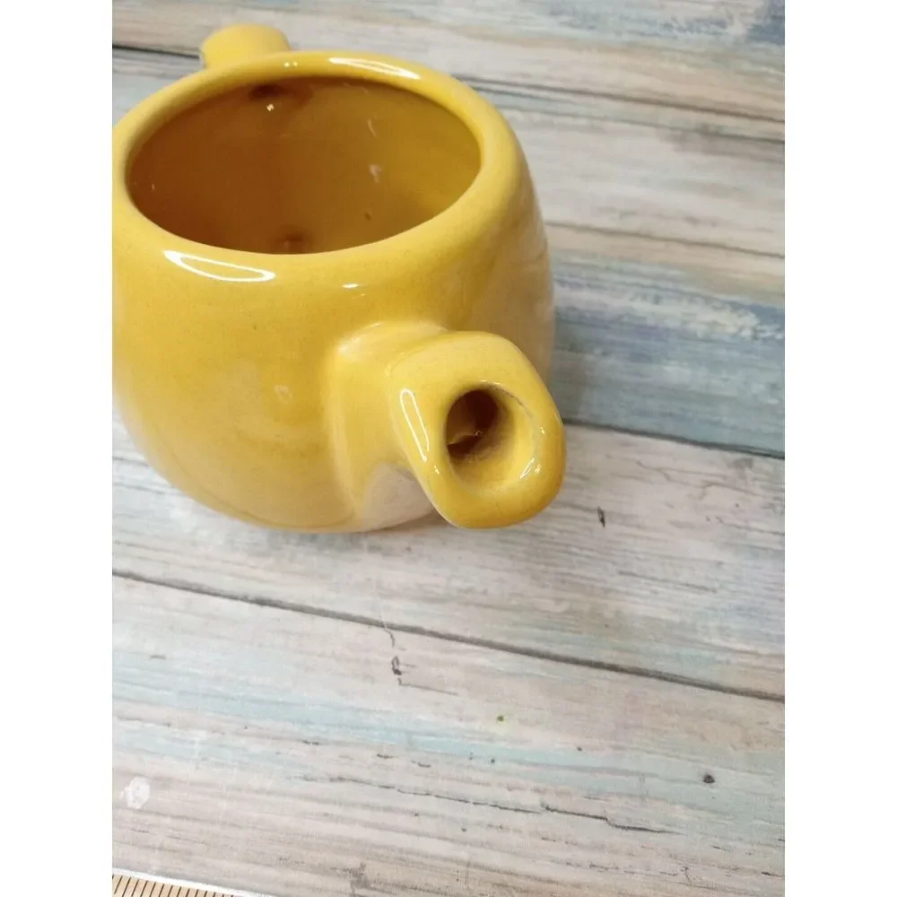 Vintage Frankoma Pottery Teapot‎ Yellow 2 Cup Mid Century Modern 6J